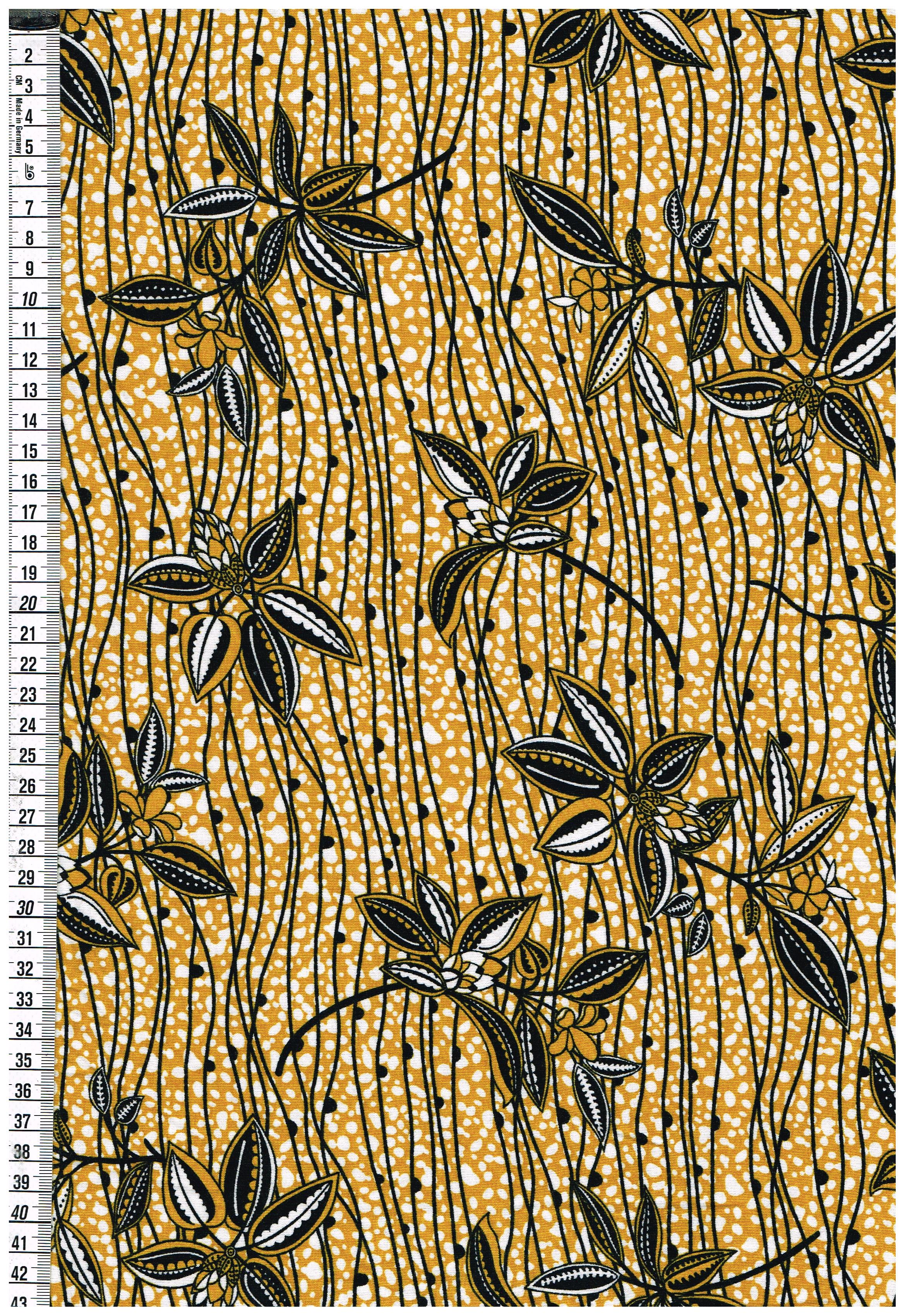 Viskosejersey - Blumen mit Ranken - gelb