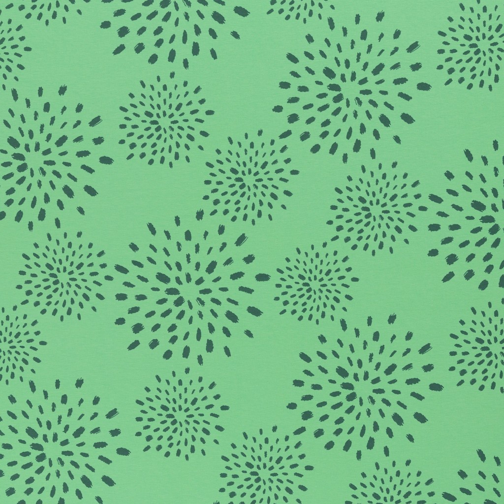 Baumwolljersey - Veronika FS21 - florale Ornamente - smaragdgrün