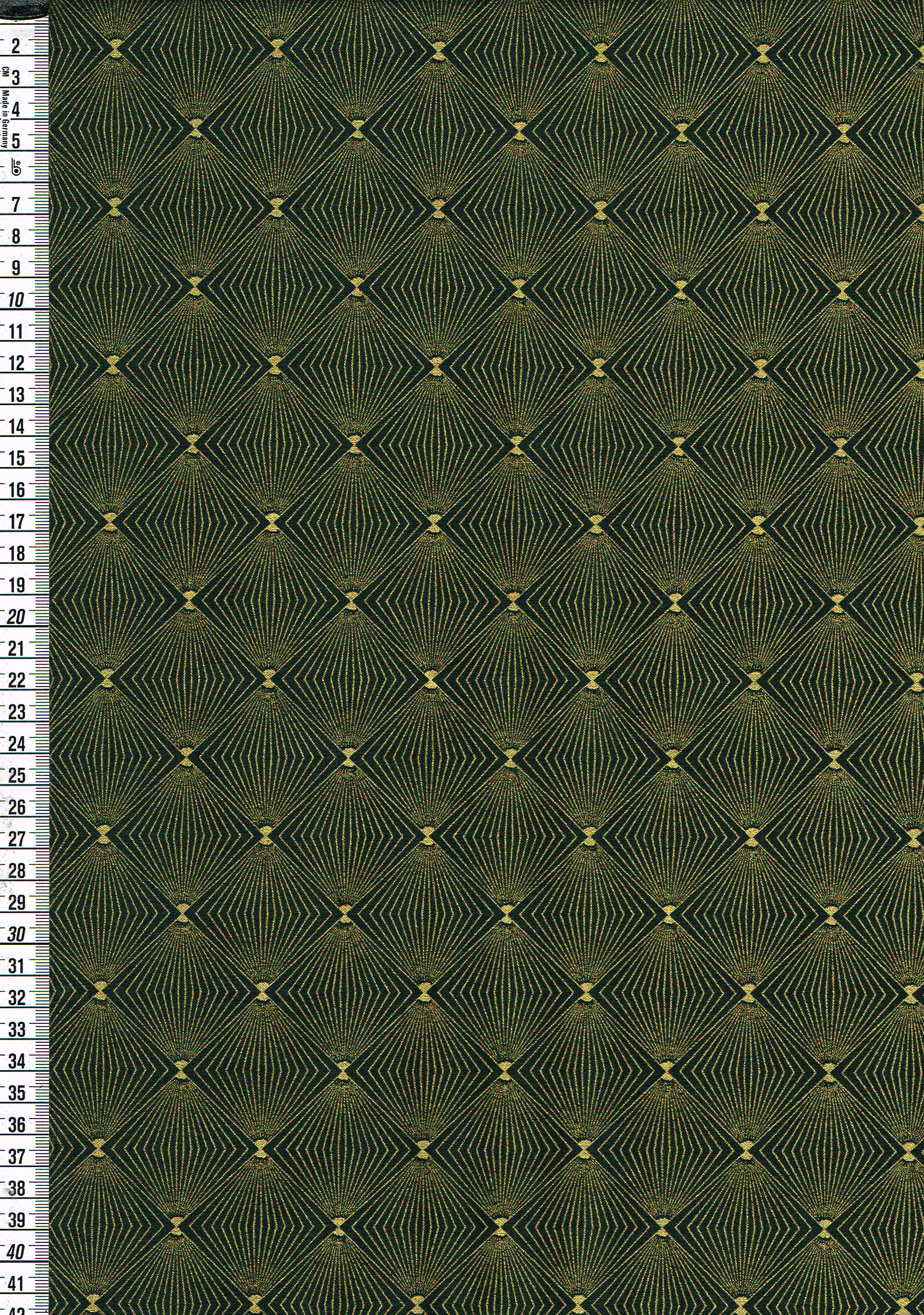 Patchwork - geometrisches Muster - grün/gold