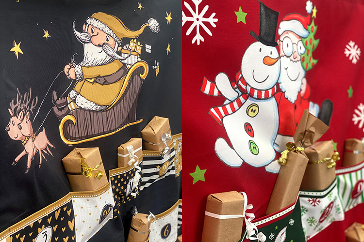 Happy Christmas Adventskalender-Paneels - Mehrere Farbvarianten