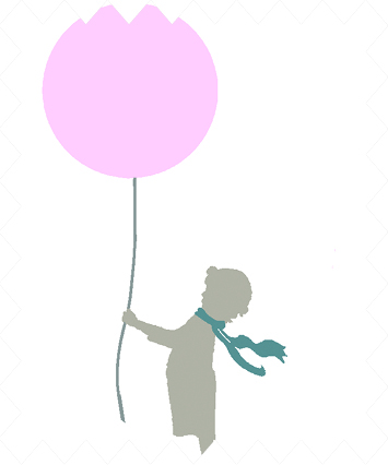 Kind mit Luftballon rosa